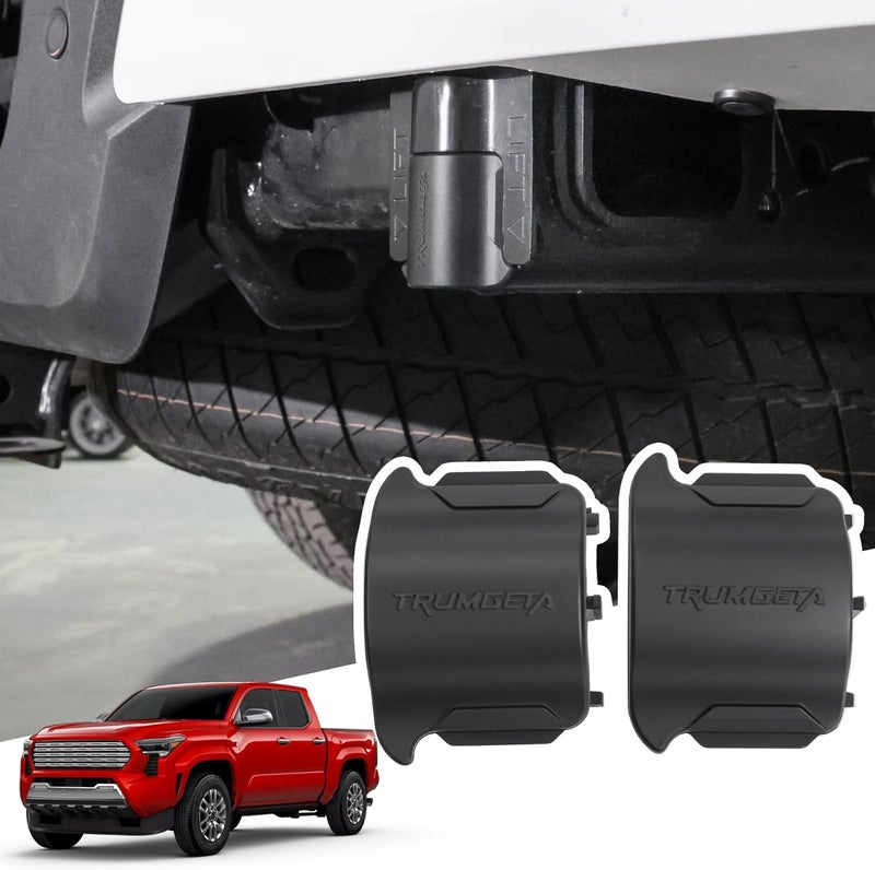 Trumgeta Pair All Black Rear Bumper Crossmember End Caps for 4th Gen Toyota Tacoma Accessories 2024 2025 2026 Waterproof Rubber Stopper Cover Protection - Image 1